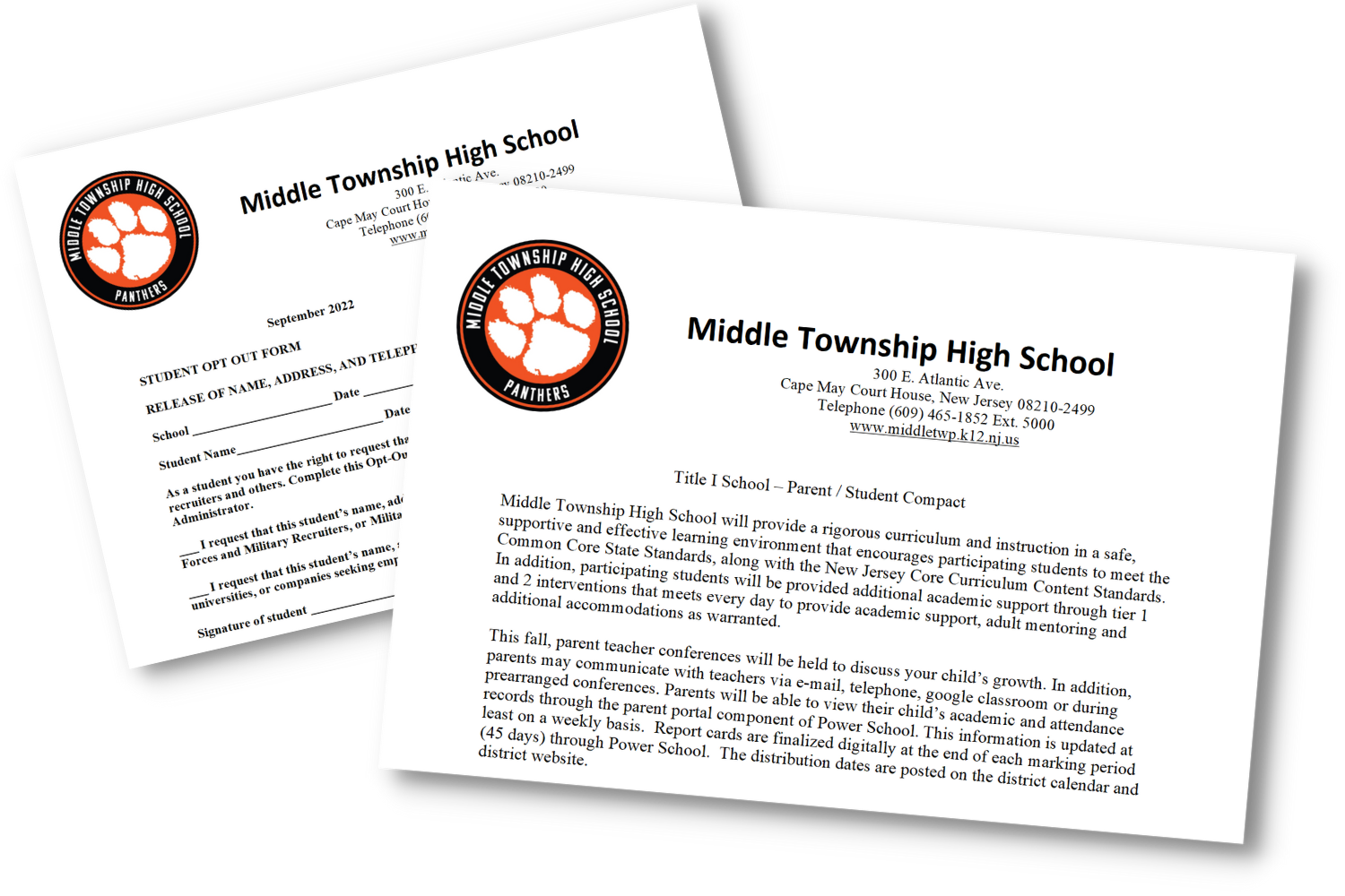 MIDDLE TOWNSHIP HIGH SCHOOL FORMS GRAPHIC