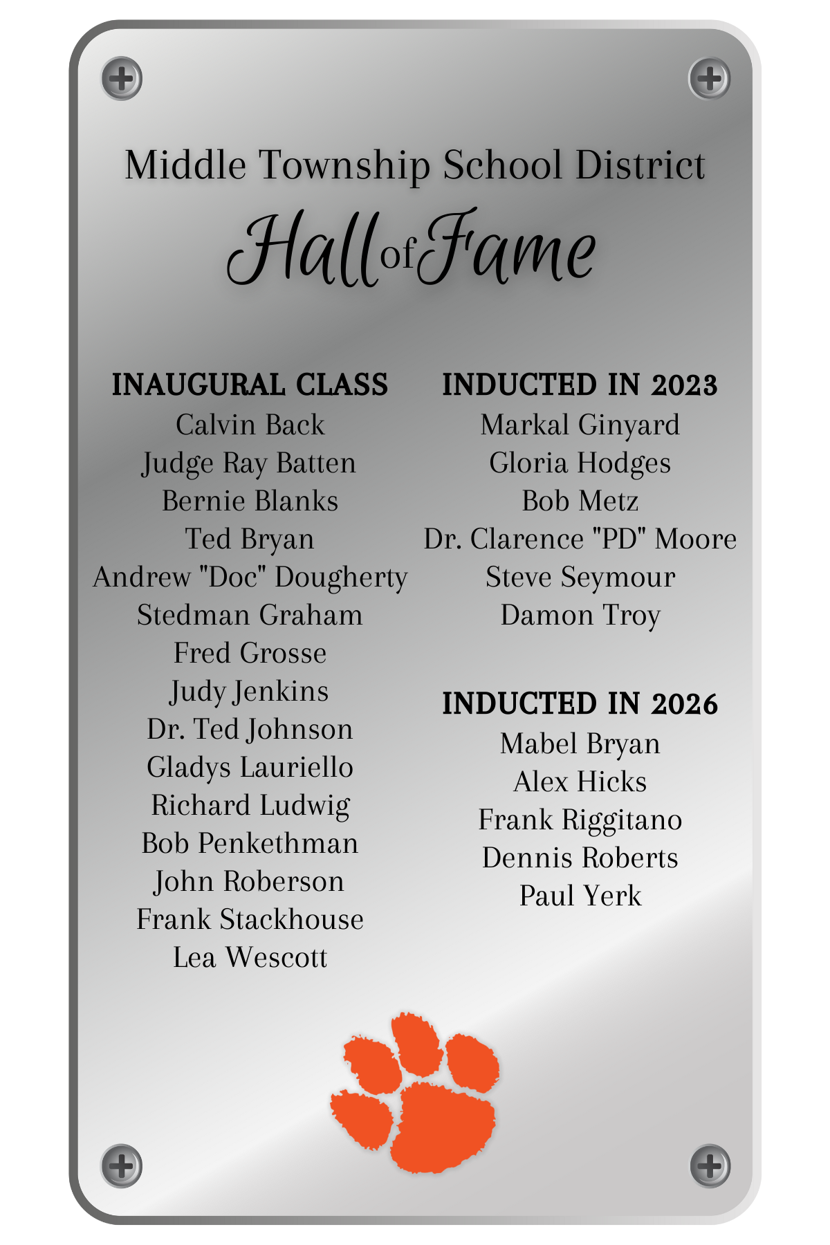 Middle Township Hall of Fame